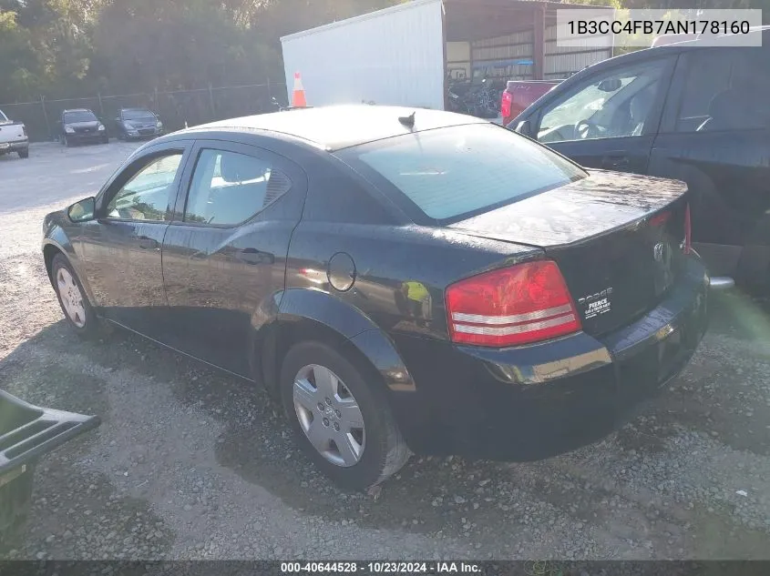 2010 Dodge Avenger Sxt VIN: 1B3CC4FB7AN178160 Lot: 40644528