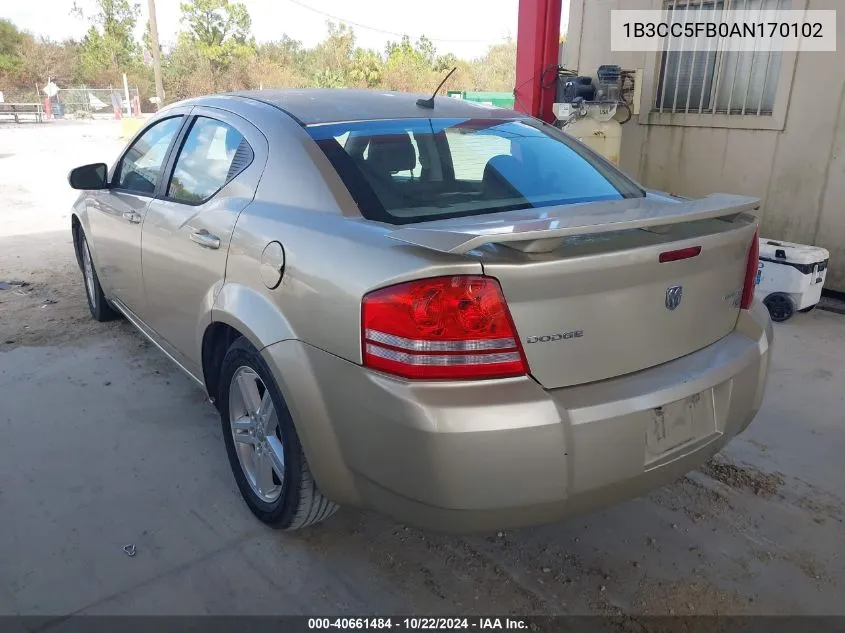 2010 Dodge Avenger R/T VIN: 1B3CC5FB0AN170102 Lot: 40661484