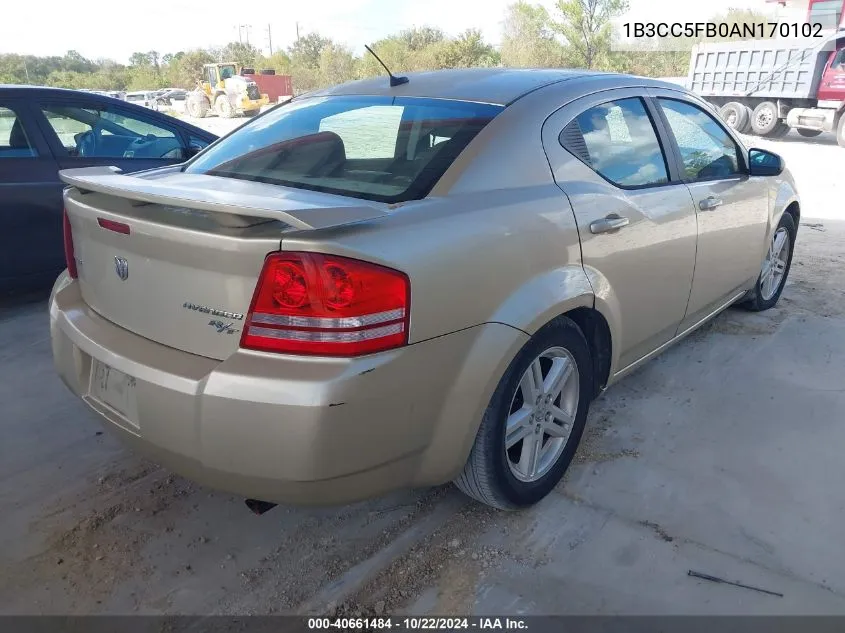 2010 Dodge Avenger R/T VIN: 1B3CC5FB0AN170102 Lot: 40661484