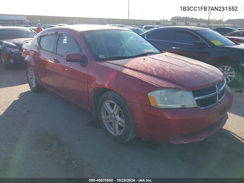 2010 Dodge Avenger Express VIN: 1B3CC1FB7AN231552 Lot: 40670550