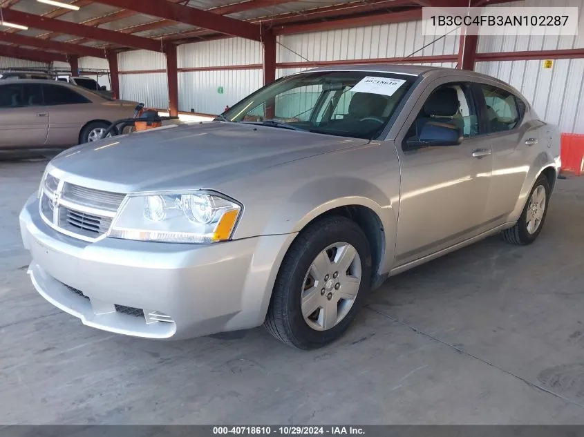 2010 Dodge Avenger Sxt VIN: 1B3CC4FB3AN102287 Lot: 40718610