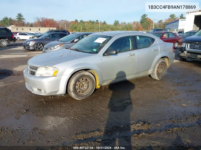 2010 Dodge Avenger Sxt VIN: 1B3CC4FB9AN178869 Lot: 40722134