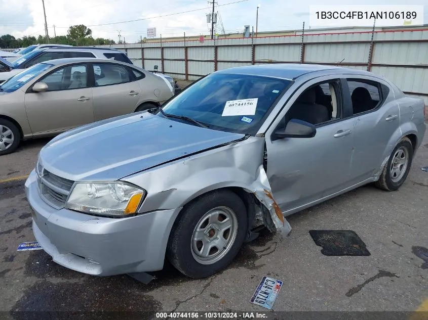 2010 Dodge Avenger Sxt VIN: 1B3CC4FB1AN106189 Lot: 40744156