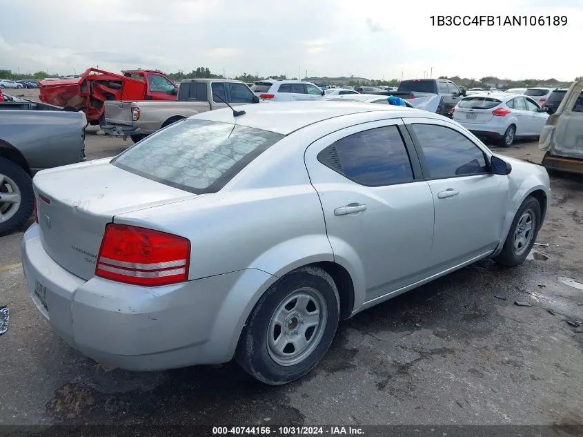 2010 Dodge Avenger Sxt VIN: 1B3CC4FB1AN106189 Lot: 40744156