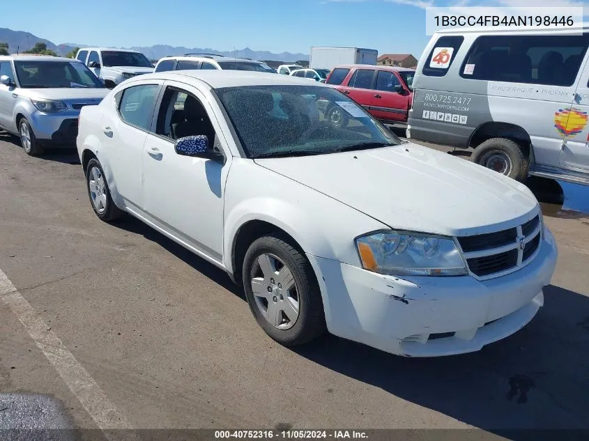 2010 Dodge Avenger Sxt VIN: 1B3CC4FB4AN198446 Lot: 40752316