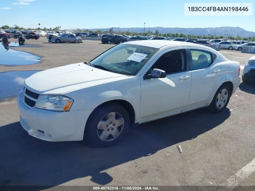 2010 Dodge Avenger Sxt VIN: 1B3CC4FB4AN198446 Lot: 40752316