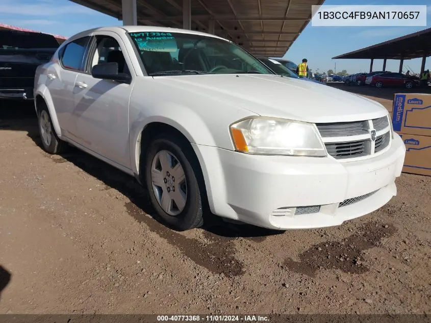 2010 Dodge Avenger Sxt VIN: 1B3CC4FB9AN170657 Lot: 40773368