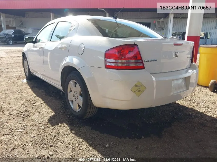 2010 Dodge Avenger Sxt VIN: 1B3CC4FB9AN170657 Lot: 40773368