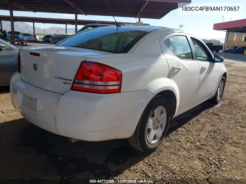 2010 Dodge Avenger Sxt VIN: 1B3CC4FB9AN170657 Lot: 40773368