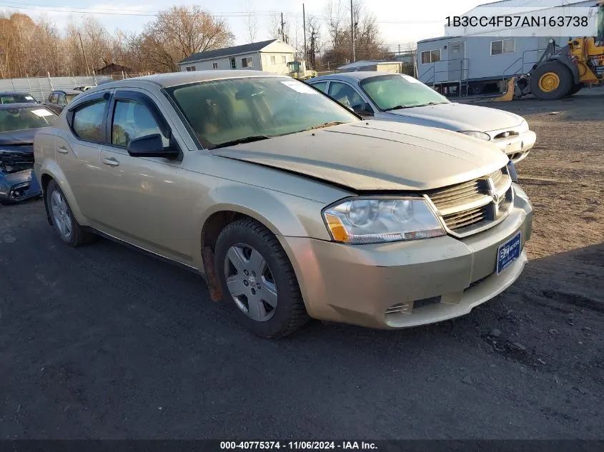 2010 Dodge Avenger Sxt VIN: 1B3CC4FB7AN163738 Lot: 40775374