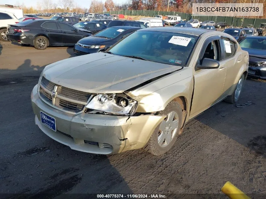 2010 Dodge Avenger Sxt VIN: 1B3CC4FB7AN163738 Lot: 40775374