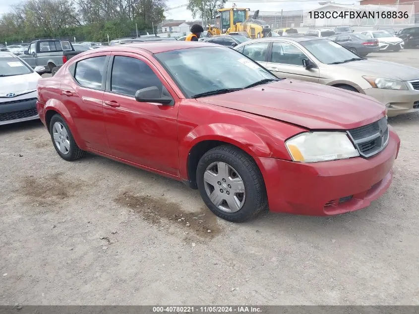 2010 Dodge Avenger Sxt VIN: 1B3CC4FBXAN168836 Lot: 40780221