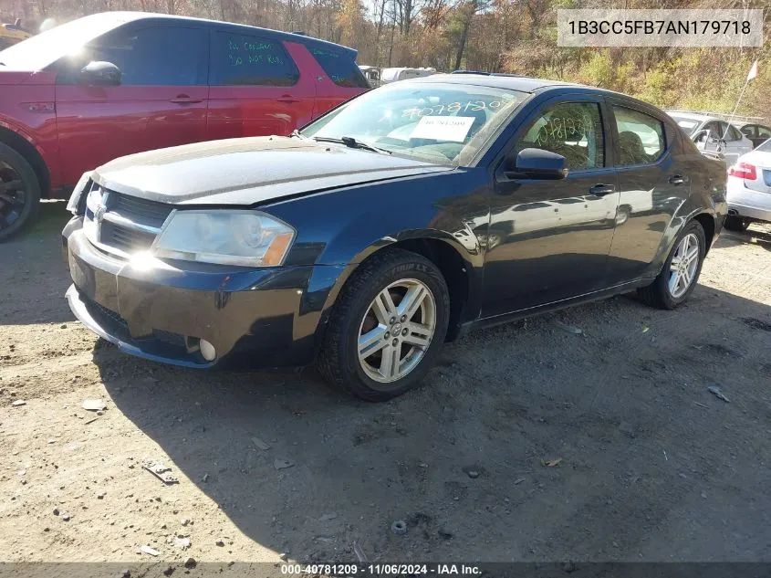 2010 Dodge Avenger R/T VIN: 1B3CC5FB7AN179718 Lot: 40781209