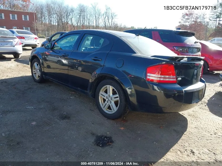 2010 Dodge Avenger R/T VIN: 1B3CC5FB7AN179718 Lot: 40781209