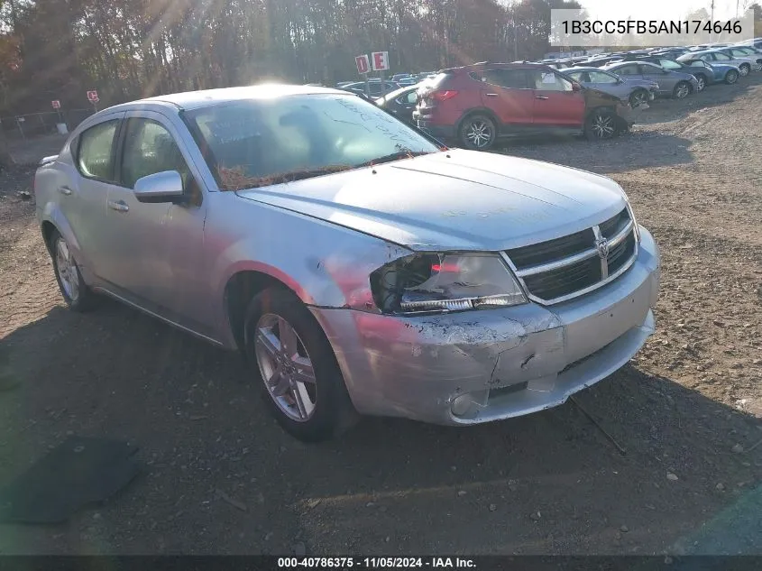 2010 Dodge Avenger R/T VIN: 1B3CC5FB5AN174646 Lot: 40786375