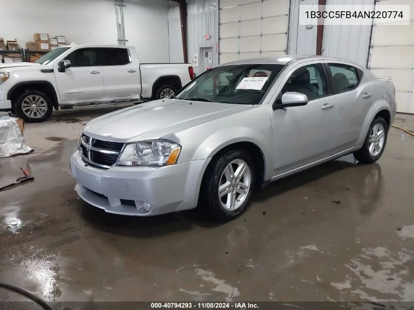 2010 Dodge Avenger R/T VIN: 1B3CC5FB4AN220774 Lot: 40794293