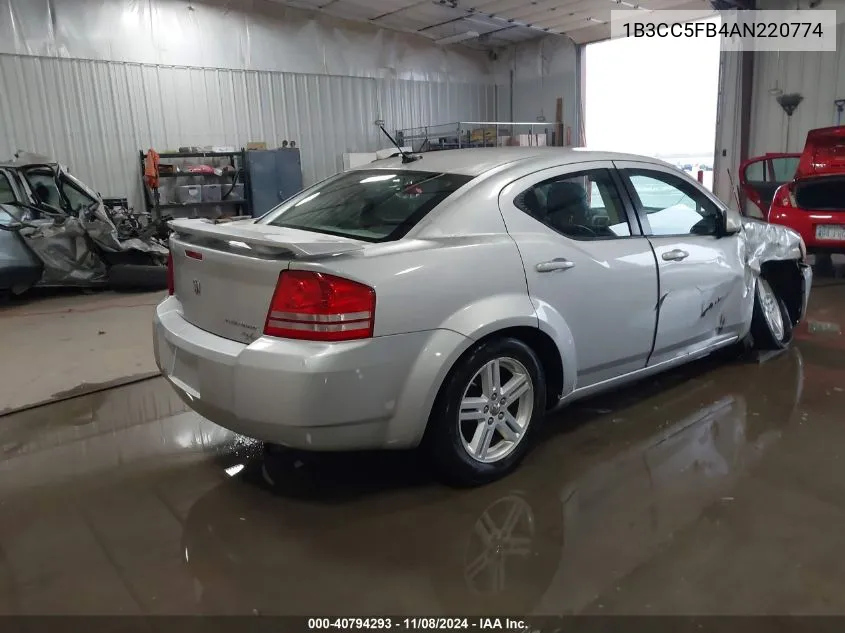 2010 Dodge Avenger R/T VIN: 1B3CC5FB4AN220774 Lot: 40794293