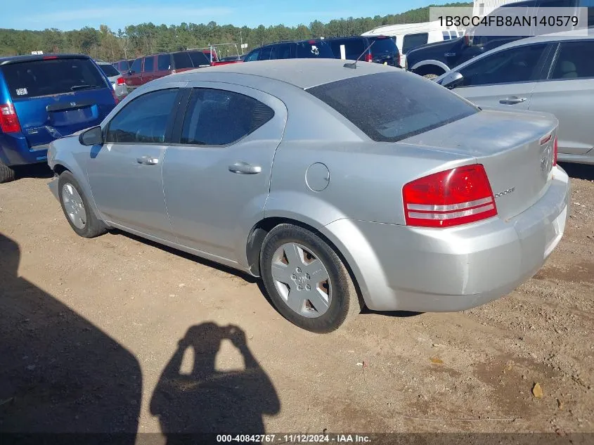 2010 Dodge Avenger Sxt VIN: 1B3CC4FB8AN140579 Lot: 40842767