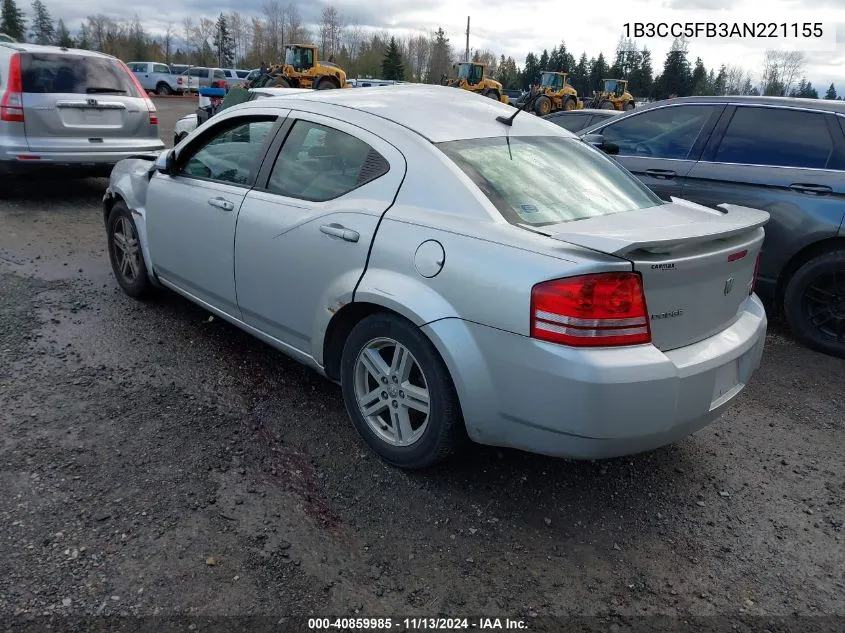 2010 Dodge Avenger R/T VIN: 1B3CC5FB3AN221155 Lot: 40859985