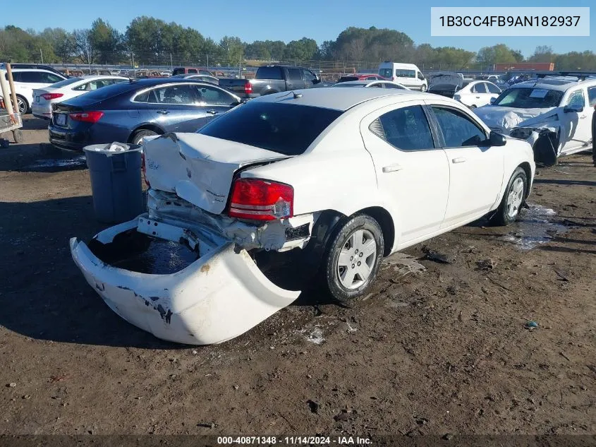 2010 Dodge Avenger Sxt VIN: 1B3CC4FB9AN182937 Lot: 40871348