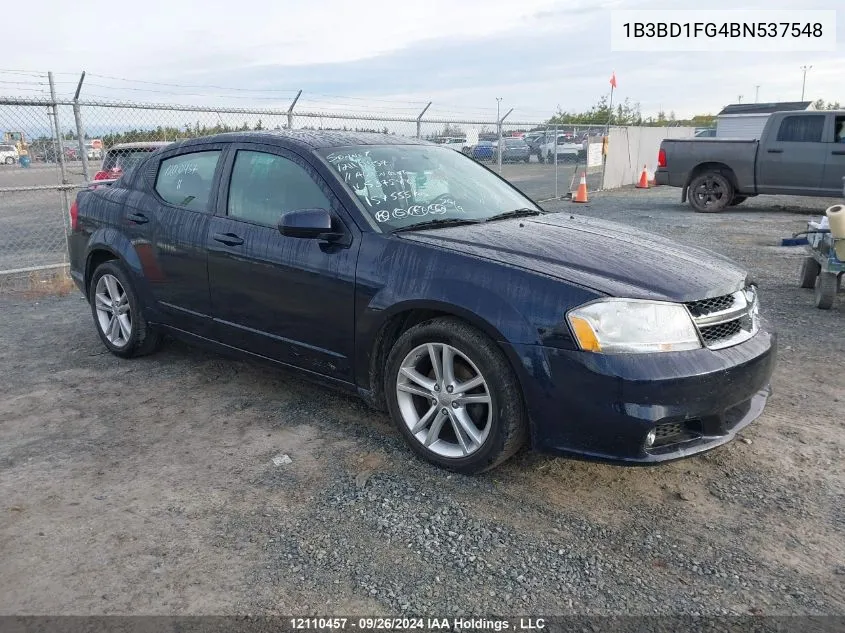 2011 Dodge Avenger Sxt VIN: 1B3BD1FG4BN537548 Lot: 12110457