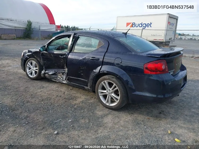 2011 Dodge Avenger Sxt VIN: 1B3BD1FG4BN537548 Lot: 12110457