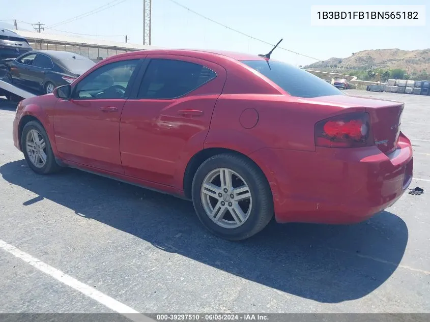 2011 Dodge Avenger Mainstreet VIN: 1B3BD1FB1BN565182 Lot: 39297510