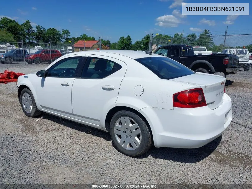 2011 Dodge Avenger Express VIN: 1B3BD4FB3BN621091 Lot: 39603502