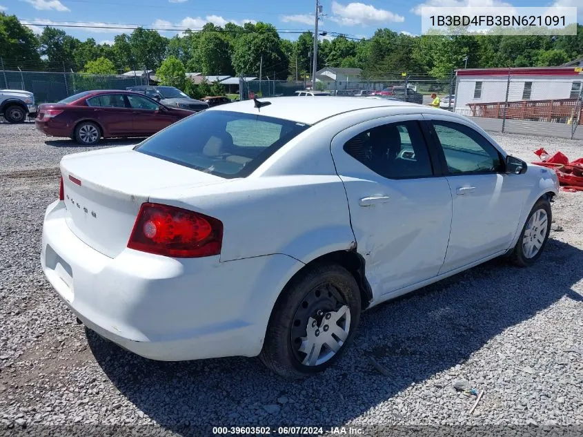 2011 Dodge Avenger Express VIN: 1B3BD4FB3BN621091 Lot: 39603502