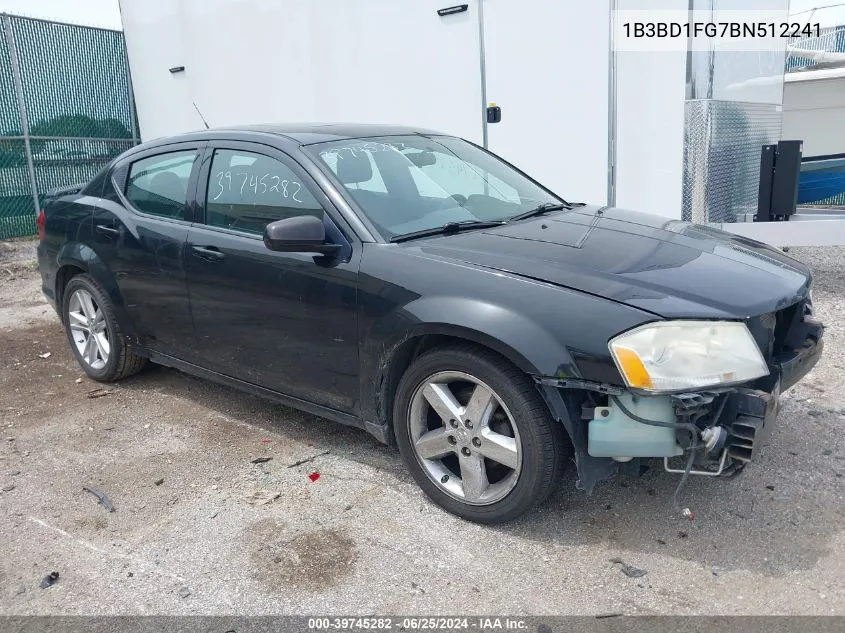 2011 Dodge Avenger Mainstreet VIN: 1B3BD1FG7BN512241 Lot: 39745282