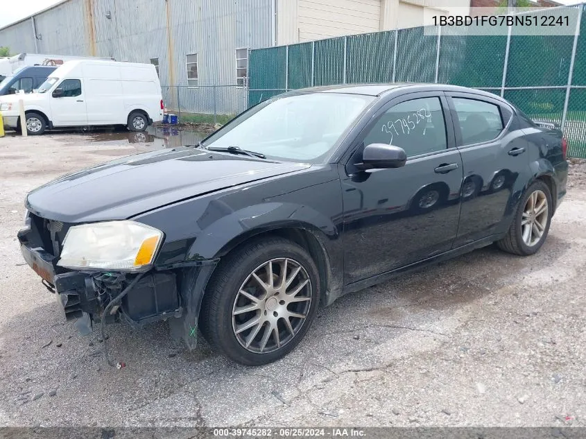 2011 Dodge Avenger Mainstreet VIN: 1B3BD1FG7BN512241 Lot: 39745282