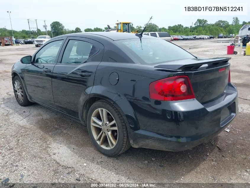 2011 Dodge Avenger Mainstreet VIN: 1B3BD1FG7BN512241 Lot: 39745282