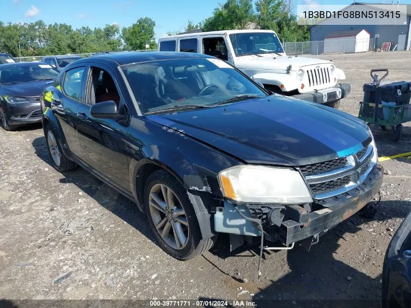 2011 Dodge Avenger Mainstreet VIN: 1B3BD1FG8BN513415 Lot: 39771771