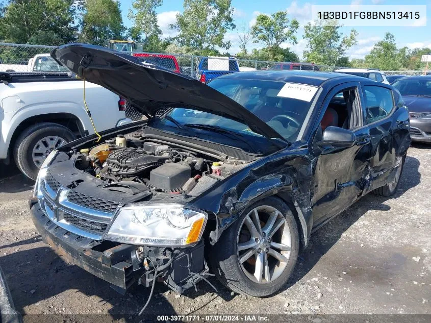 2011 Dodge Avenger Mainstreet VIN: 1B3BD1FG8BN513415 Lot: 39771771