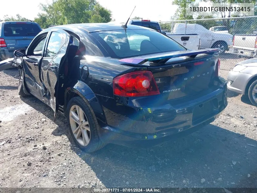 2011 Dodge Avenger Mainstreet VIN: 1B3BD1FG8BN513415 Lot: 39771771