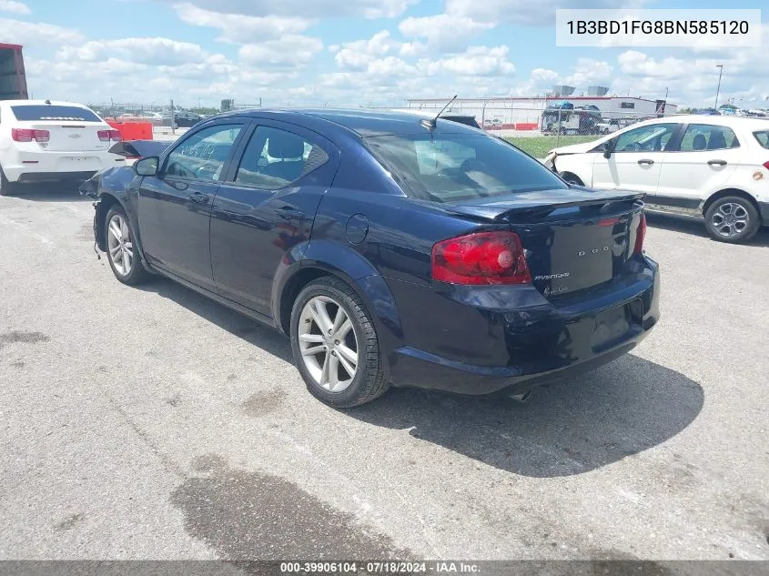 2011 Dodge Avenger Mainstreet VIN: 1B3BD1FG8BN585120 Lot: 39906104