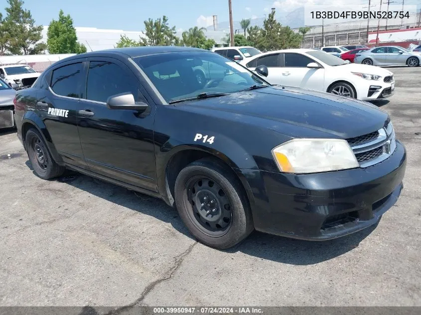 2011 Dodge Avenger Express VIN: 1B3BD4FB9BN528754 Lot: 39950947