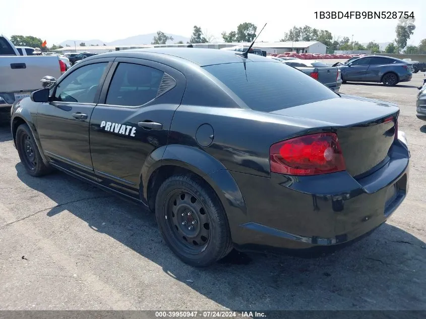 2011 Dodge Avenger Express VIN: 1B3BD4FB9BN528754 Lot: 39950947