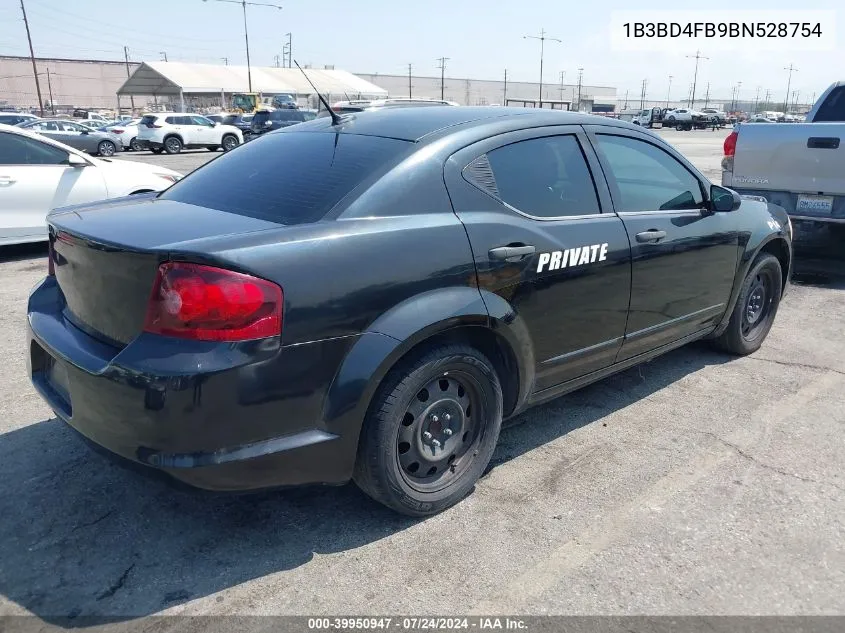 2011 Dodge Avenger Express VIN: 1B3BD4FB9BN528754 Lot: 39950947