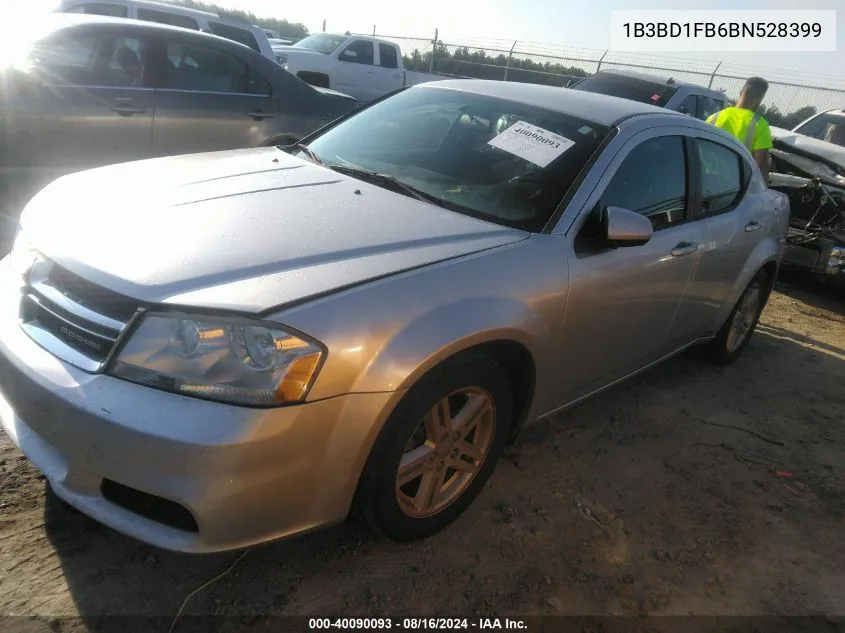 2011 Dodge Avenger Mainstreet VIN: 1B3BD1FB6BN528399 Lot: 40090093