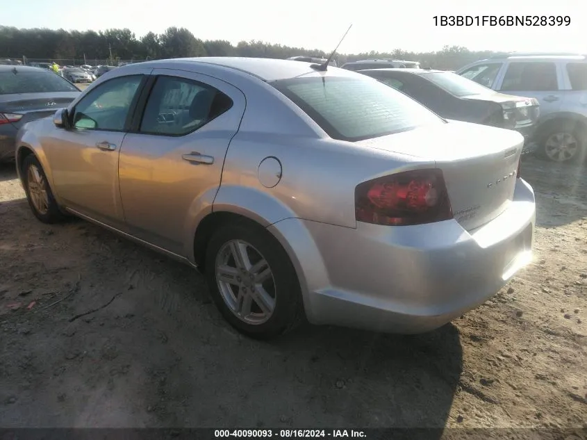 2011 Dodge Avenger Mainstreet VIN: 1B3BD1FB6BN528399 Lot: 40090093