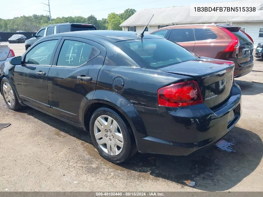 2011 Dodge Avenger Express VIN: 1B3BD4FB7BN515338 Lot: 40100440