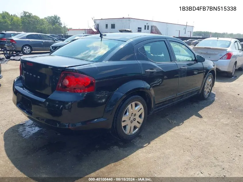 2011 Dodge Avenger Express VIN: 1B3BD4FB7BN515338 Lot: 40100440