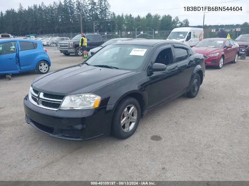 2011 Dodge Avenger Mainstreet VIN: 1B3BD1FB6BN544604 Lot: 40105197