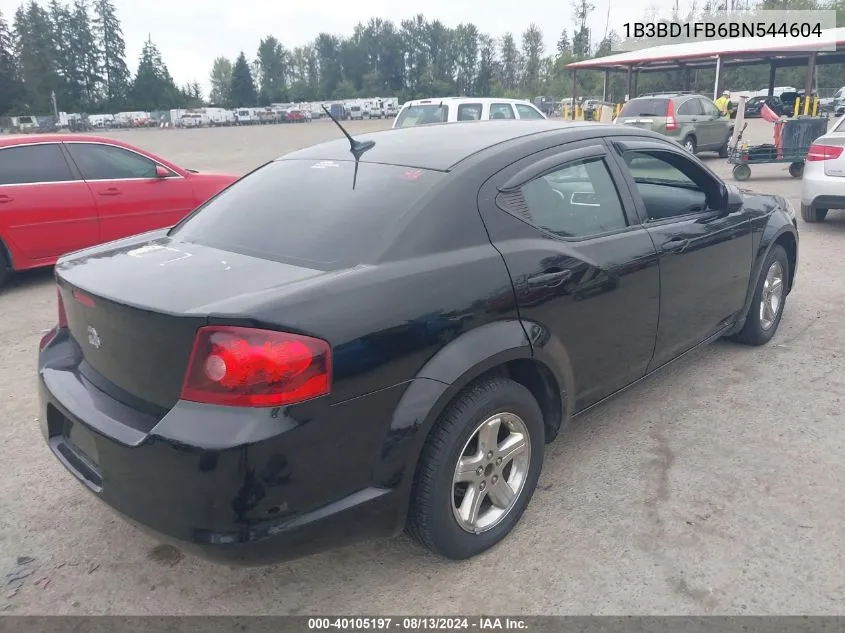 2011 Dodge Avenger Mainstreet VIN: 1B3BD1FB6BN544604 Lot: 40105197