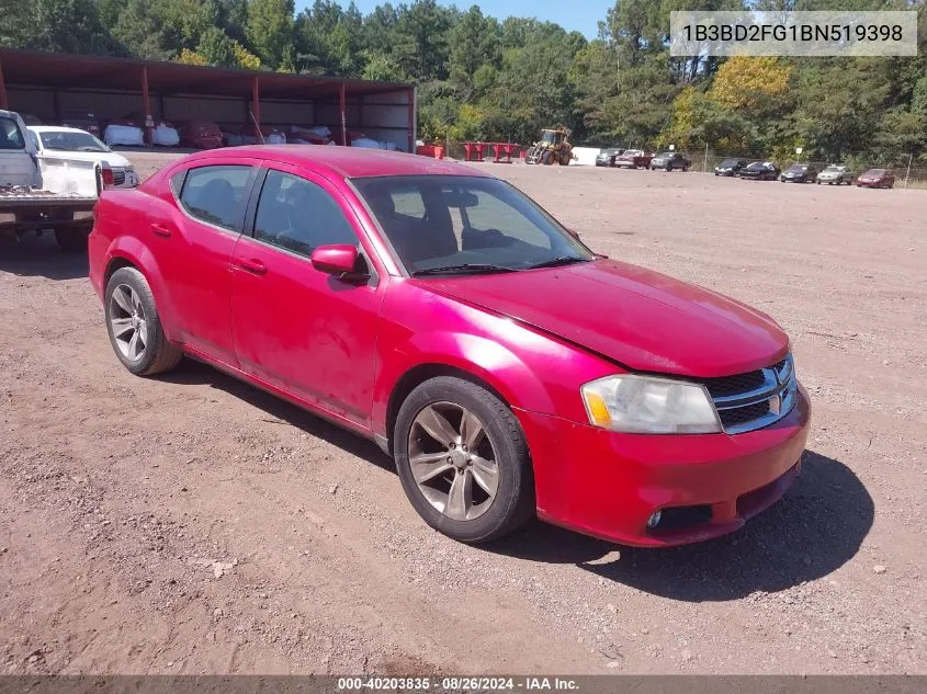 2011 Dodge Avenger Lux VIN: 1B3BD2FG1BN519398 Lot: 40203835