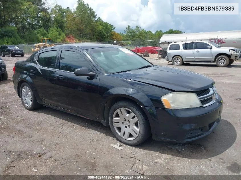 2011 Dodge Avenger Express VIN: 1B3BD4FB3BN579389 Lot: 40244192