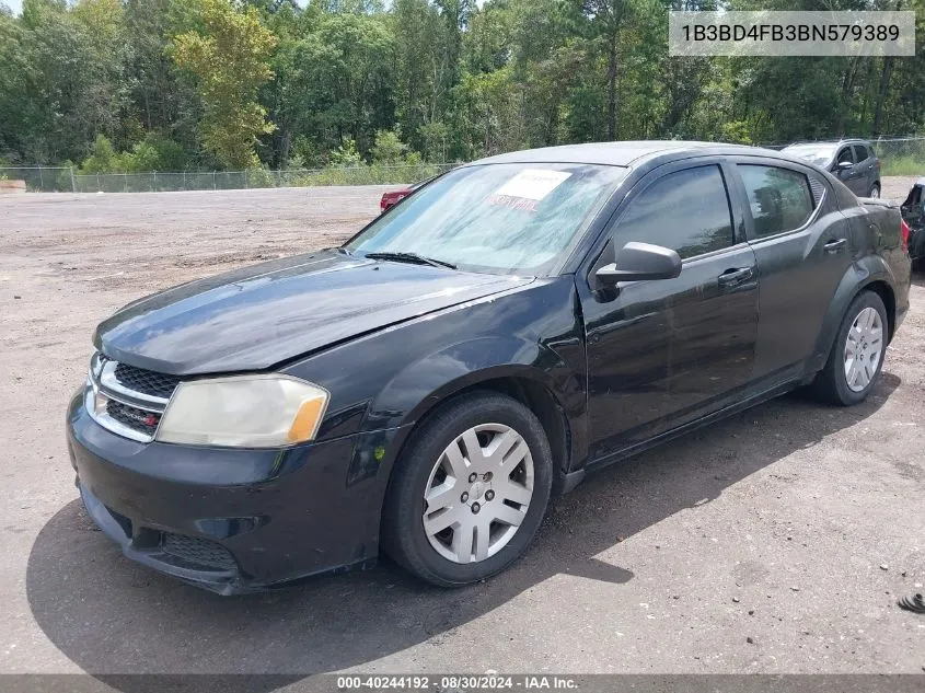 2011 Dodge Avenger Express VIN: 1B3BD4FB3BN579389 Lot: 40244192