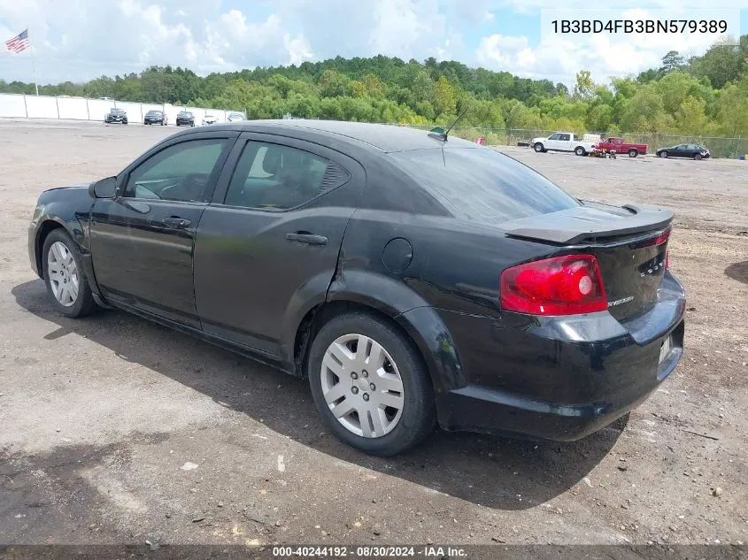 2011 Dodge Avenger Express VIN: 1B3BD4FB3BN579389 Lot: 40244192