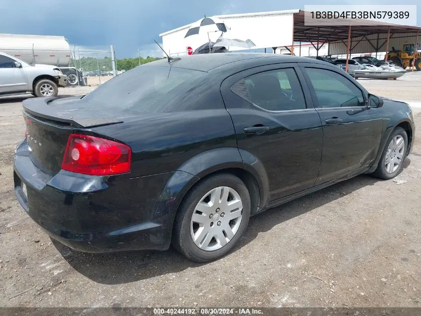 2011 Dodge Avenger Express VIN: 1B3BD4FB3BN579389 Lot: 40244192